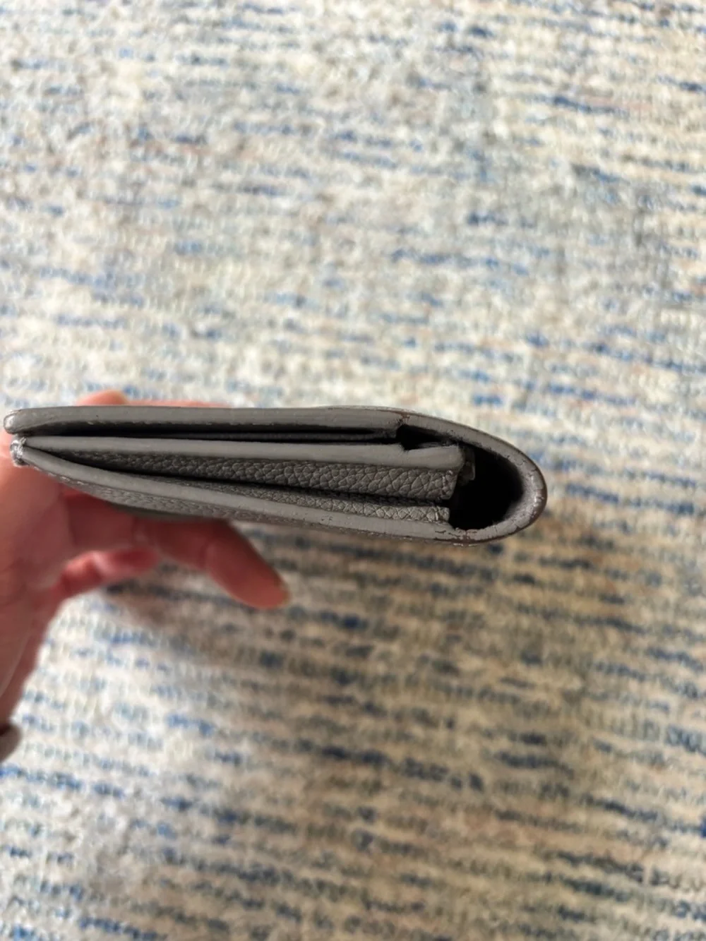 Saint Laurent Pebbled Leather Wallet and Card Holder in Taupe Gray - Picture 4 of 11